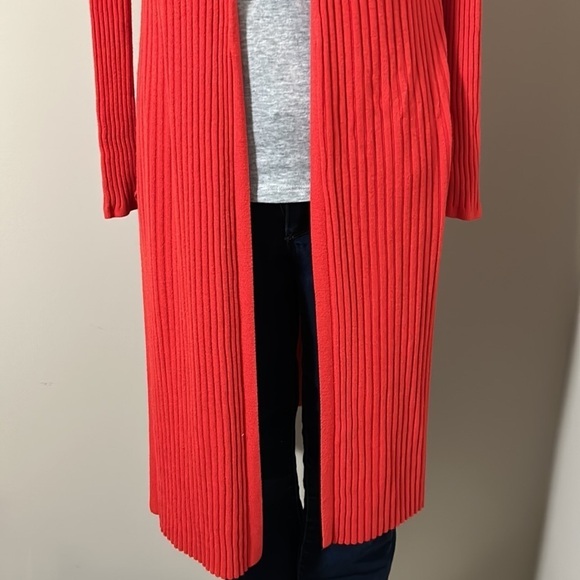 Lovers and Friends Davenport Ribbed Knit Long Open Cardigan Duster Red Sz XS - Picture 8 of 15